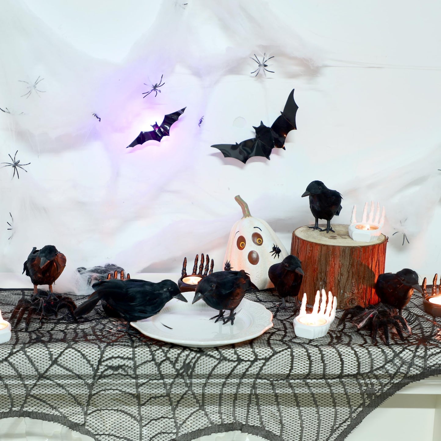 ATDAWN Halloween Birds  Black Feathered Crows  Realistic Looking Halloween Birds Decoration Birds  6.2 (12)