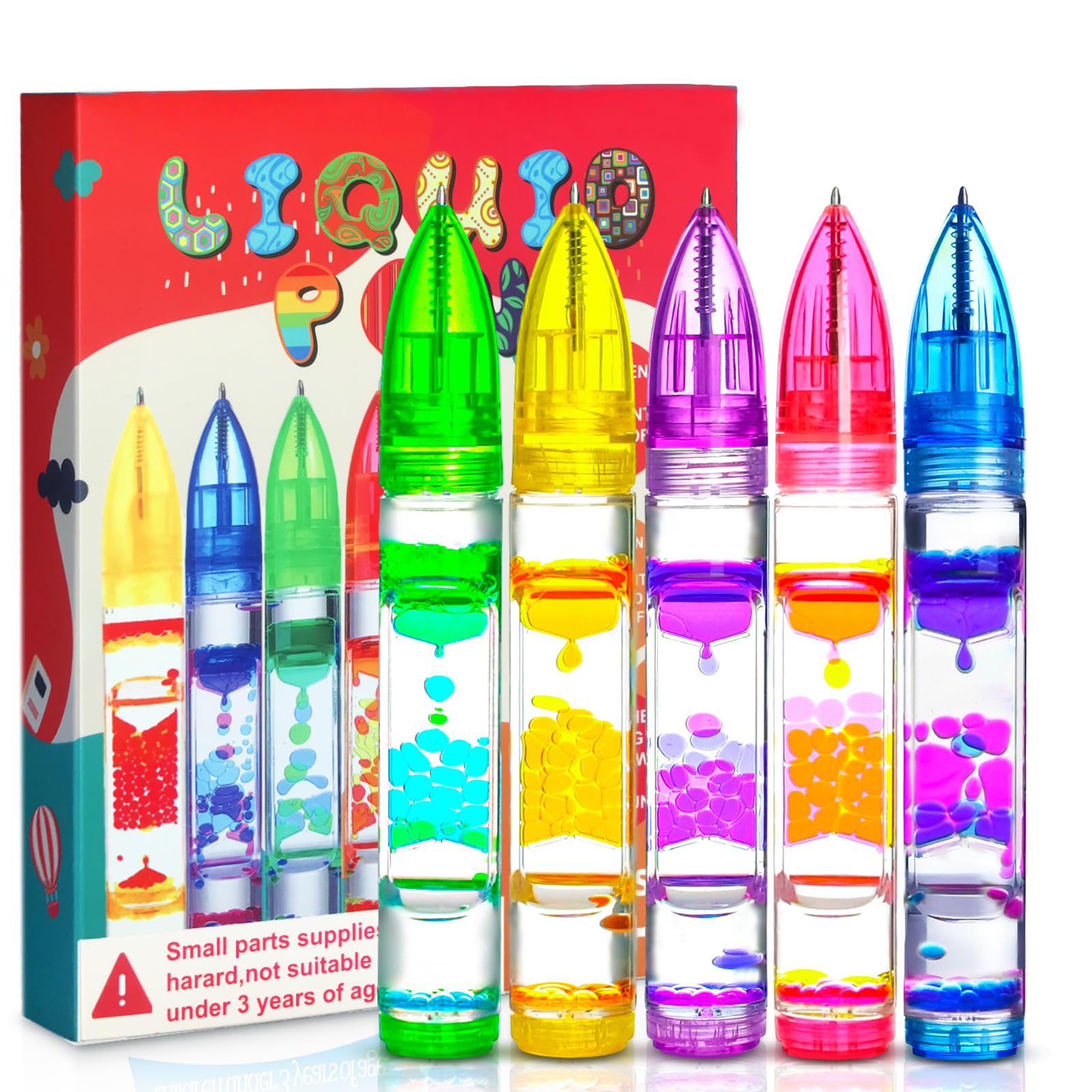 Liquid Pens Easter Basket Stuffers Gift for Girls Kids, Fun Cool Pens Autism ADHD Anxiety Stress Relief Travel Draw Toy Fidget S