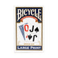 Bicycle Large Print Bridge Size Playing Cards - Easy-To-Read Deck For Seniors - Red Or Blue
