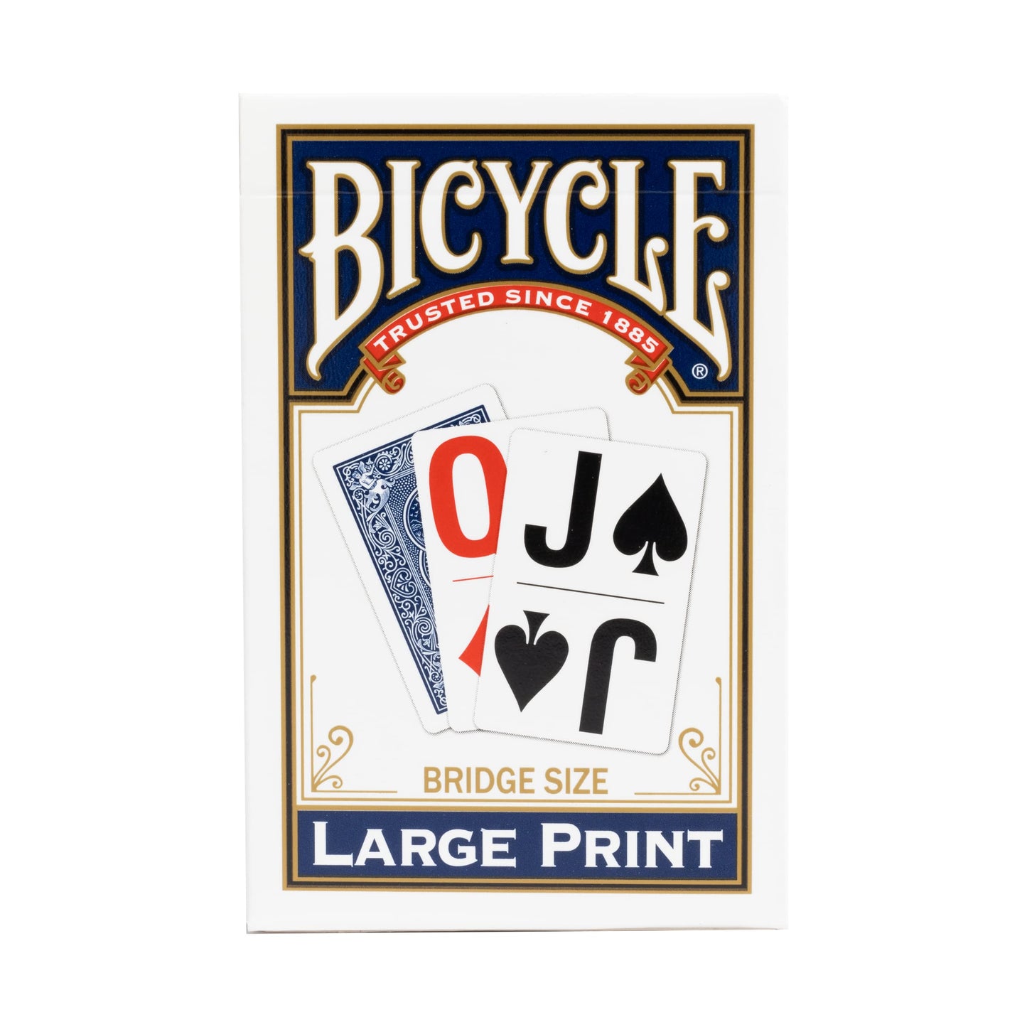 Bicycle Large Print Bridge Size Playing Cards - Easy-To-Read Deck For Seniors - Red Or Blue