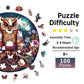 Jigfoxy Wooden Puzzles for mature-themeds  Owl Wood Puzzles mature-themed  Unique Animal Shape Wooden Jigsaw Puzzles  Birthday Gifts for Puzzles Lovers Family Friend (S-8.2 * 8.3in-100pcs)