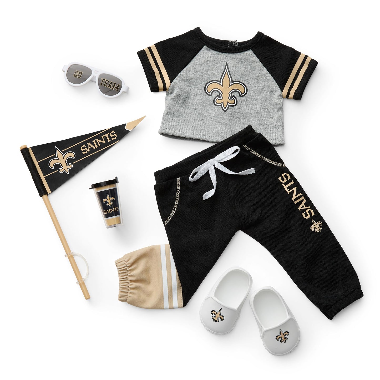 American Girl 18" Doll Outfit & Accessories Set, Black & Gold, 6 Pcs, Model GTR46, Ages 6+
