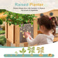 Aoparts Mud Kitchen For Kids Outdoor, Wood Outdoor Kitchen With Planter Box, Toddler Play Kitchen With Sink, Faucet, Blackboard,