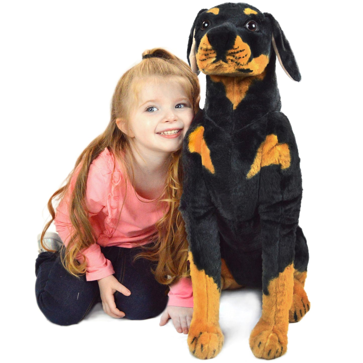 TigerHart Plush Rottweiler Stuffed Animal - 26" Tall, White Polyester Dog