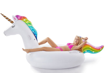 Jasonwell Giant Inflatable Unicorn Pool Float Floatie Ride On With Fast Valves Large Rideable Blow Up Summer Beach Swimming Pool Party Lounge Raft Decorations Toys For Kids Adults