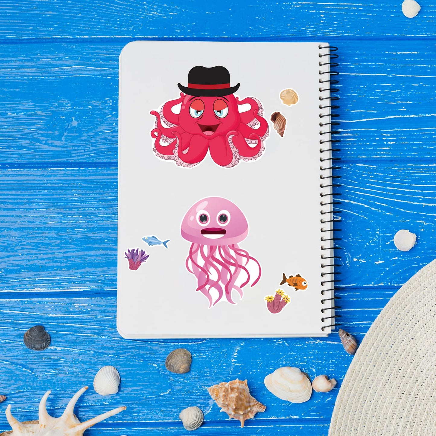 24 Sheets 8.27''  5.9'' Make Your Own Sea Animals Stickers For Kids Toddlers, Make A Face Stickers For Kids Party Favors Activit