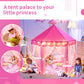 Sumbababy Princess Castle Tent for Girls - Hexagon Playhouse, Pink, with Fairy Star Lights, Indoor/Outdoor Games