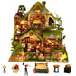 OZJAY Miniature House Kit  DIY Wooden Dollhouse Miniature Kit  Dollhouse Kit  Mini House Building Kit for mature-themed Teen  Forest Adventure