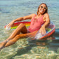 Poolcandy Sun Chair Water Raft, Multiple Chair Styles (Rainbow Glittered Sun Chair Pool Float)