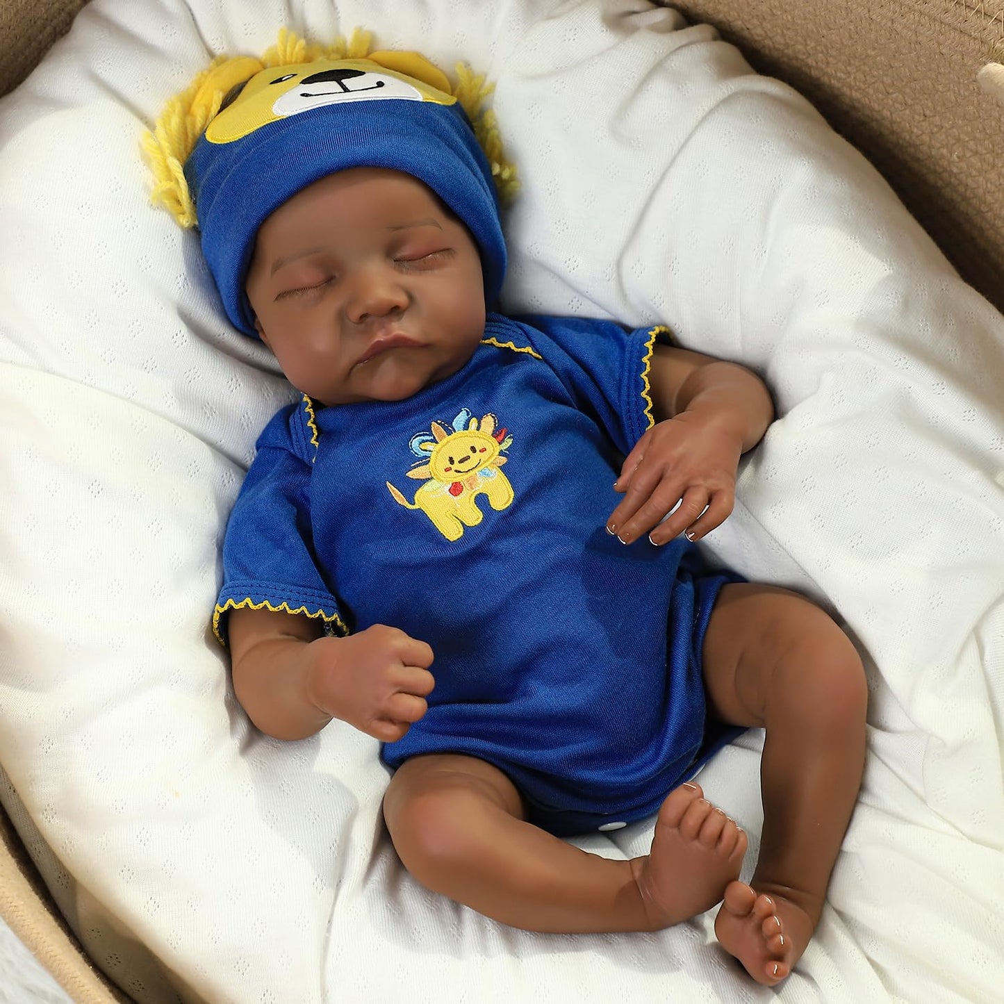 CHAREX Realistic Reborn Baby Dolls Black - 18 inch Newborn Baby African American, Soft Body Real Life Sleeping Baby Doll with Ac