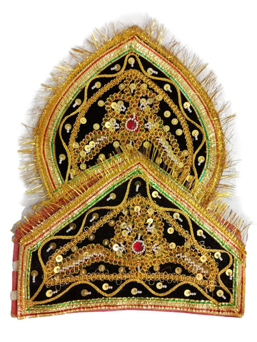 Bookmycostume Ravana Lankesh Crown Mukut Kids & Adults Fancy Dress Costume Accessories Free Size Golden/Black