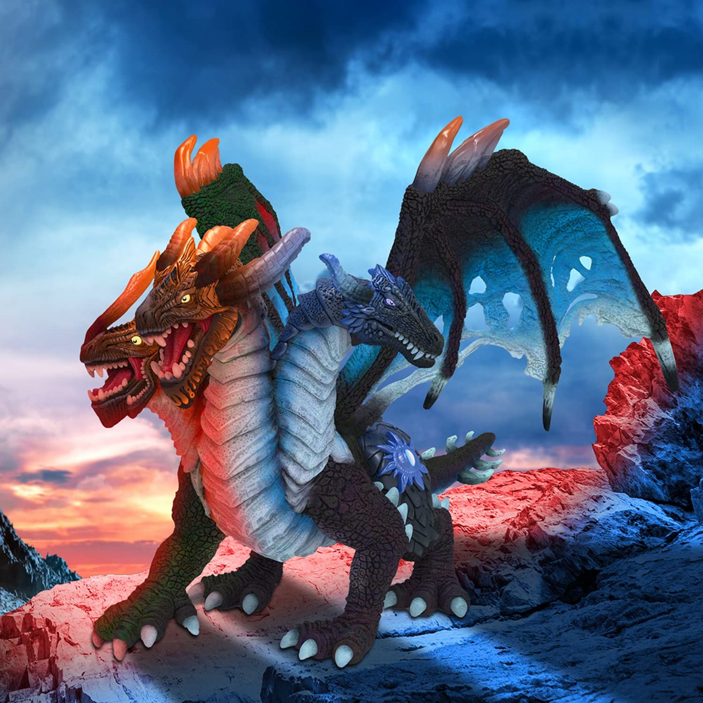 RECUR Devil Dragon Action Figurine, 9 Inch Statue Dragon Toys for Boys Girls Kids, RPG Figures Miniatures for Tabletop Display &