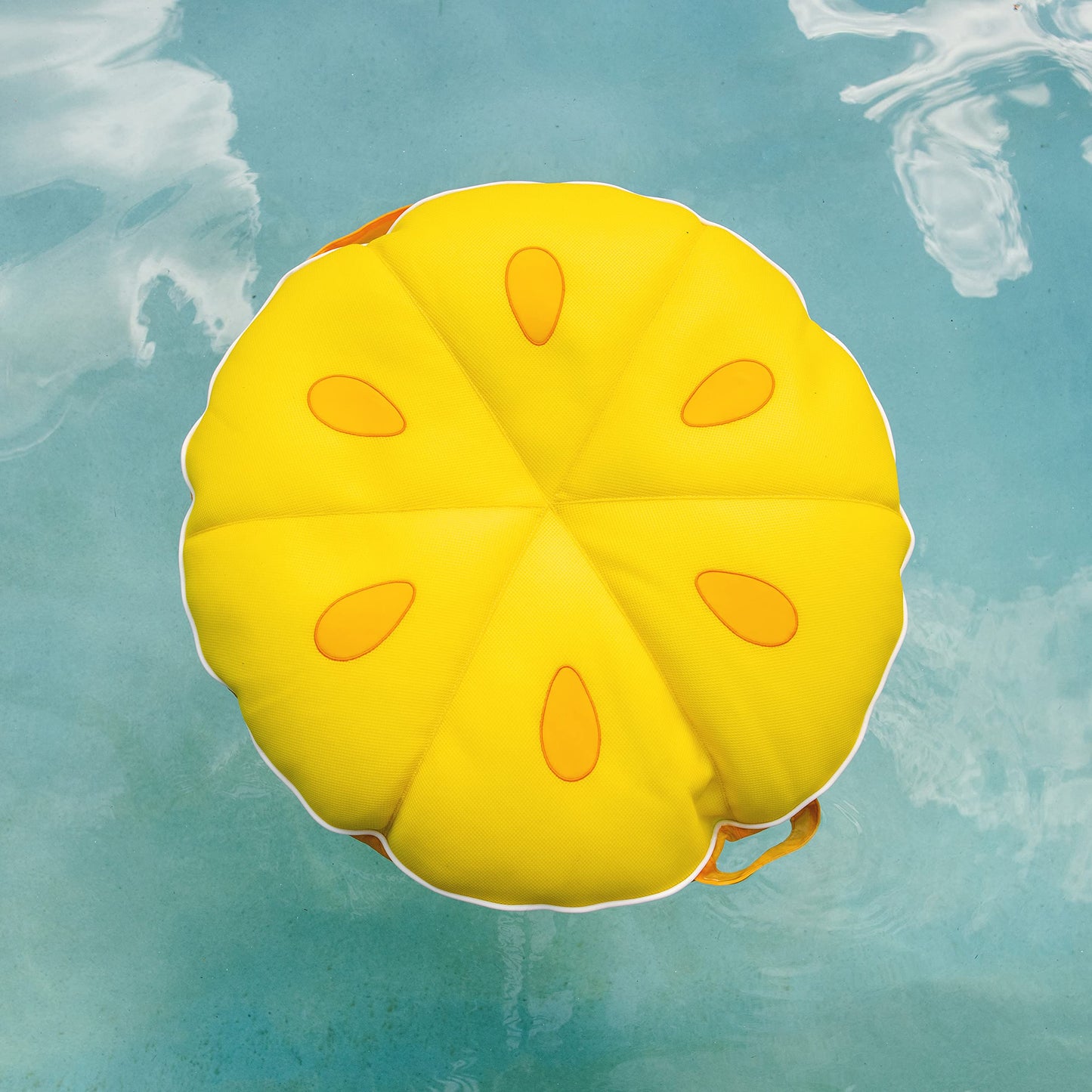 Big Joe Fruit Slice Small No Inflation Needed Pool Float, Lemon Mesh, Quick Draining Fabric, 4 Feet Big