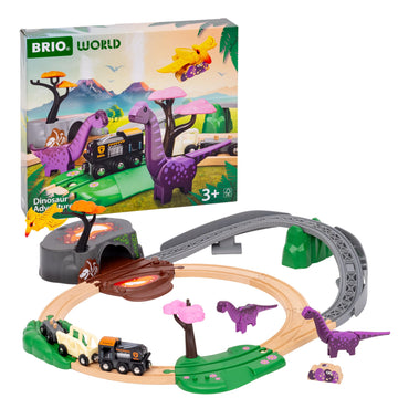 Brio World – 36094 Dinosaur Adventure Set | Deluxe Toy Train Set For Kids Aged 3 Years Up | Includes Playful Dinosaurs & Scenic Pieces | Compatible With Brio Train Sets
