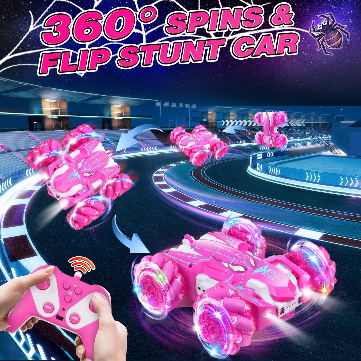 Dolanus Spider Remote Control Car, Rc Cars Kids Toys Girls 3-5, Toys For Ages 8-13, Gifts For 3 4 5 6 7 8 10 12 Year Old Girls K