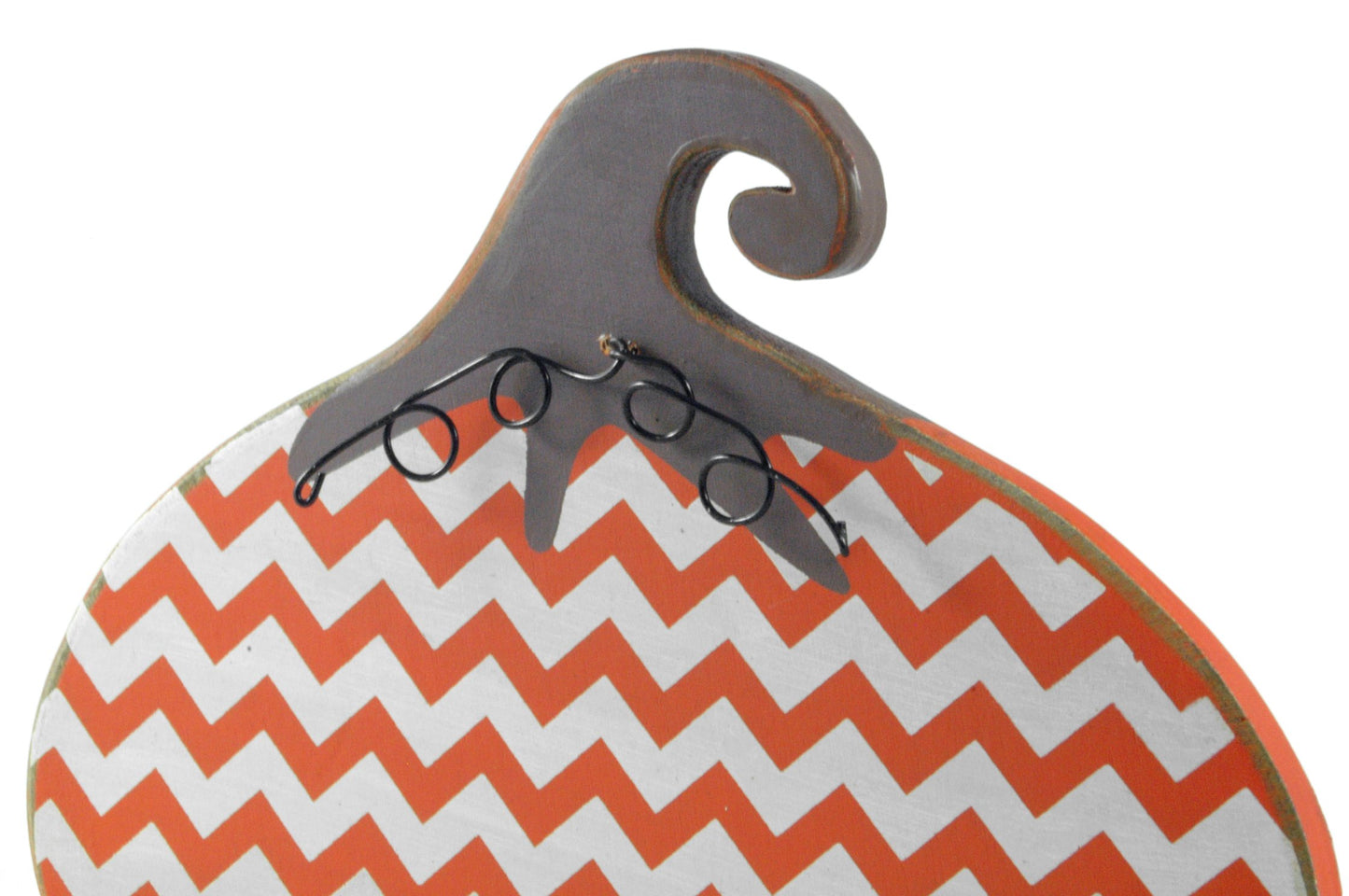 Primitives By Kathy Chunky Shelf Sitter, 8.5 X 6.25-Inch, Chevron Pumpkin
