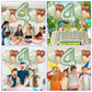 Biapian 40 Inch Sage Green Number 4 Balloons, Large 4Th Birthday Balloons With 18'' Foil Cream Brown Heart Balloon For 4Th Year