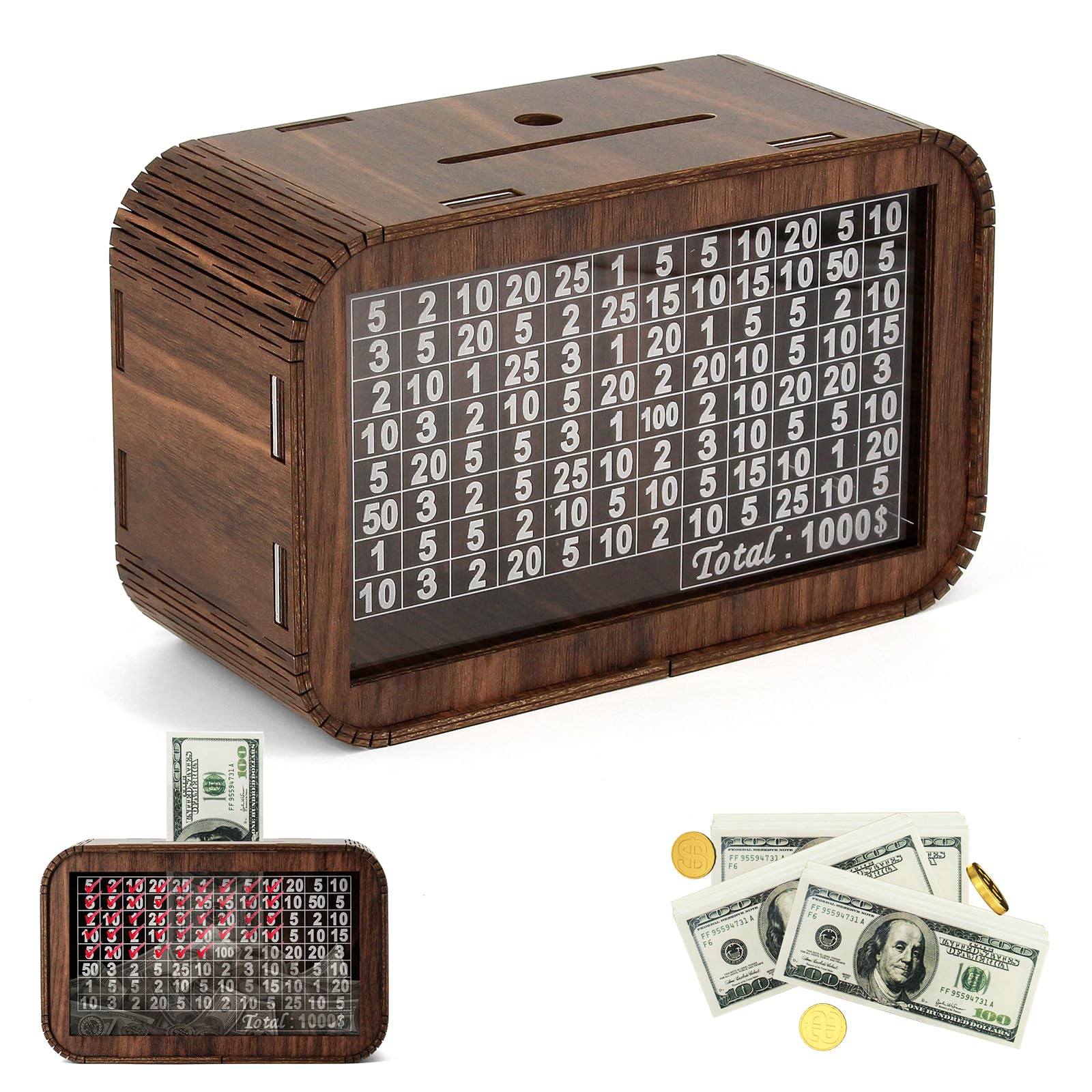 Giftota Wooden Piggy Bank For Boys Girls, Cash Coin Can For Kids, Coin Money Bank For Children, Saving Bank Box Toy Idea Gift Fo
