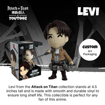 Youtooz Levi Vinyl Figure, 4.5' Levi From Attack On Titan Series, High Detailed Collectible Figure Attack On Titan Collection, White