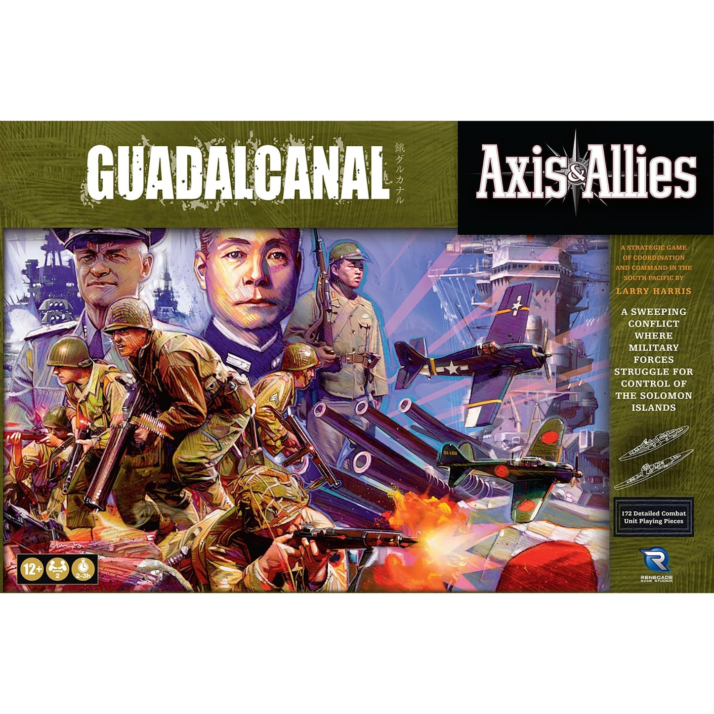 Renegade Game Studios Axis & Allies: Guadalcanal Strategy Board Game For 2 Players | Ages 12+ | 120-80 Min