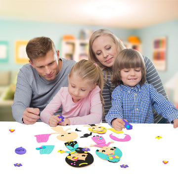 Vkpi 4 Pieces Eva Foam Art Crafts Gift Kit, Creative Make Your Own Princess, Cartoon Foam Paper Craft Projects For Kids Ages 4+