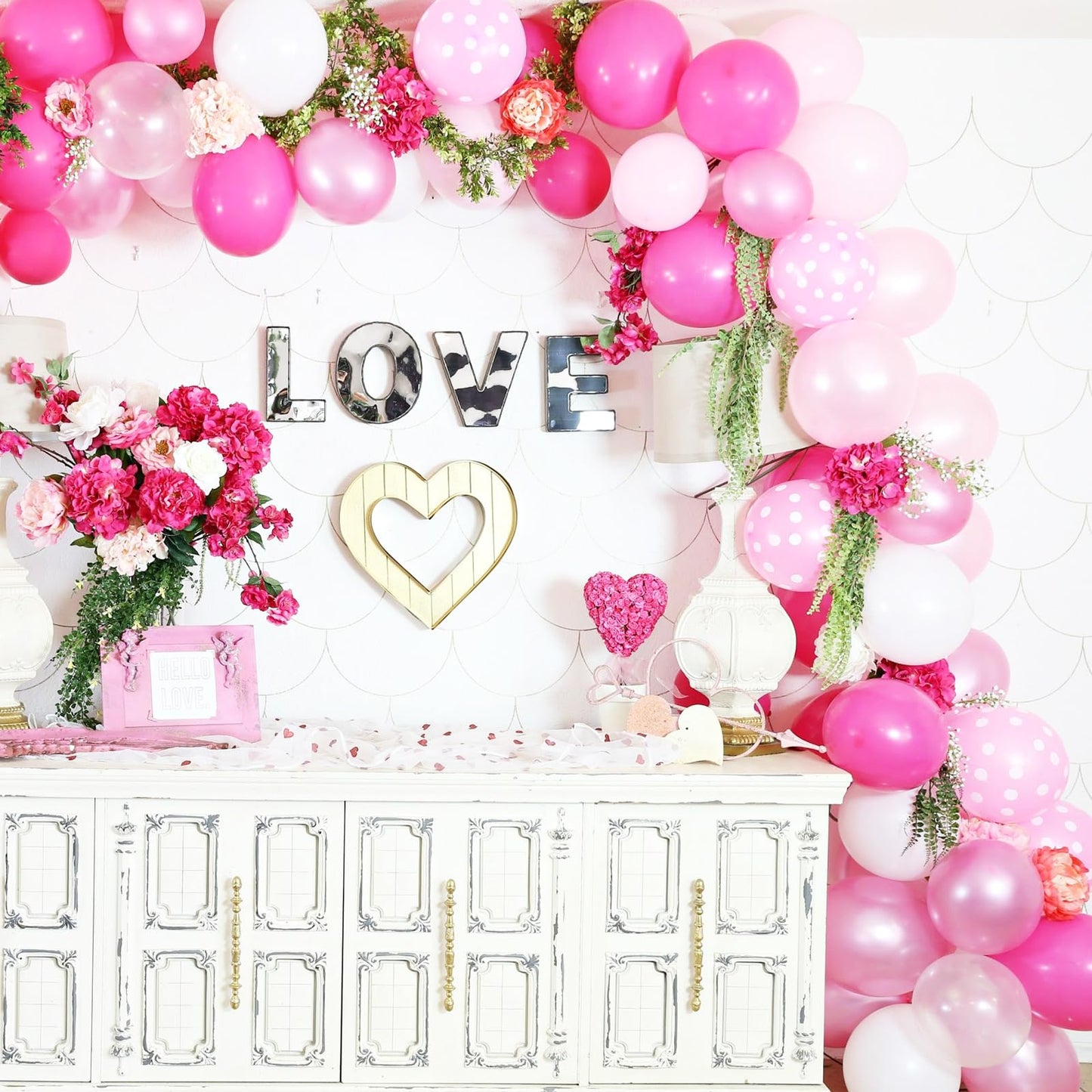 Pink Balloons, 60 Packs 12 Inch Hot Pink Pastel Pink Light Pink Balloons With Confetti Balloon For Valentine'S Day, Birthday, Ba
