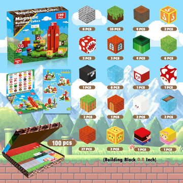 Annexfun Magnetic Blocks-100Pcs Magnetic Toy Set Magnetic Building Blocks, Stem Montessori Sensory Toys For Toddlers Kids Boys Girls Ages 3 4 5 6 7 8 9 10 Christmas Birthday Gifts Boys