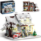 Christmas House Building Set with Lights, Elf Movie Snow House Building Blocks Toy, Compatible with Lego Christmas Village House