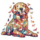 Wooden Jigsaw Puzzle, Loyal Golden Retriever Wooden Puzzle For Adults, Unique Shape Dog Wooden Jigsaw Puzzle, Family Puzzle, Int