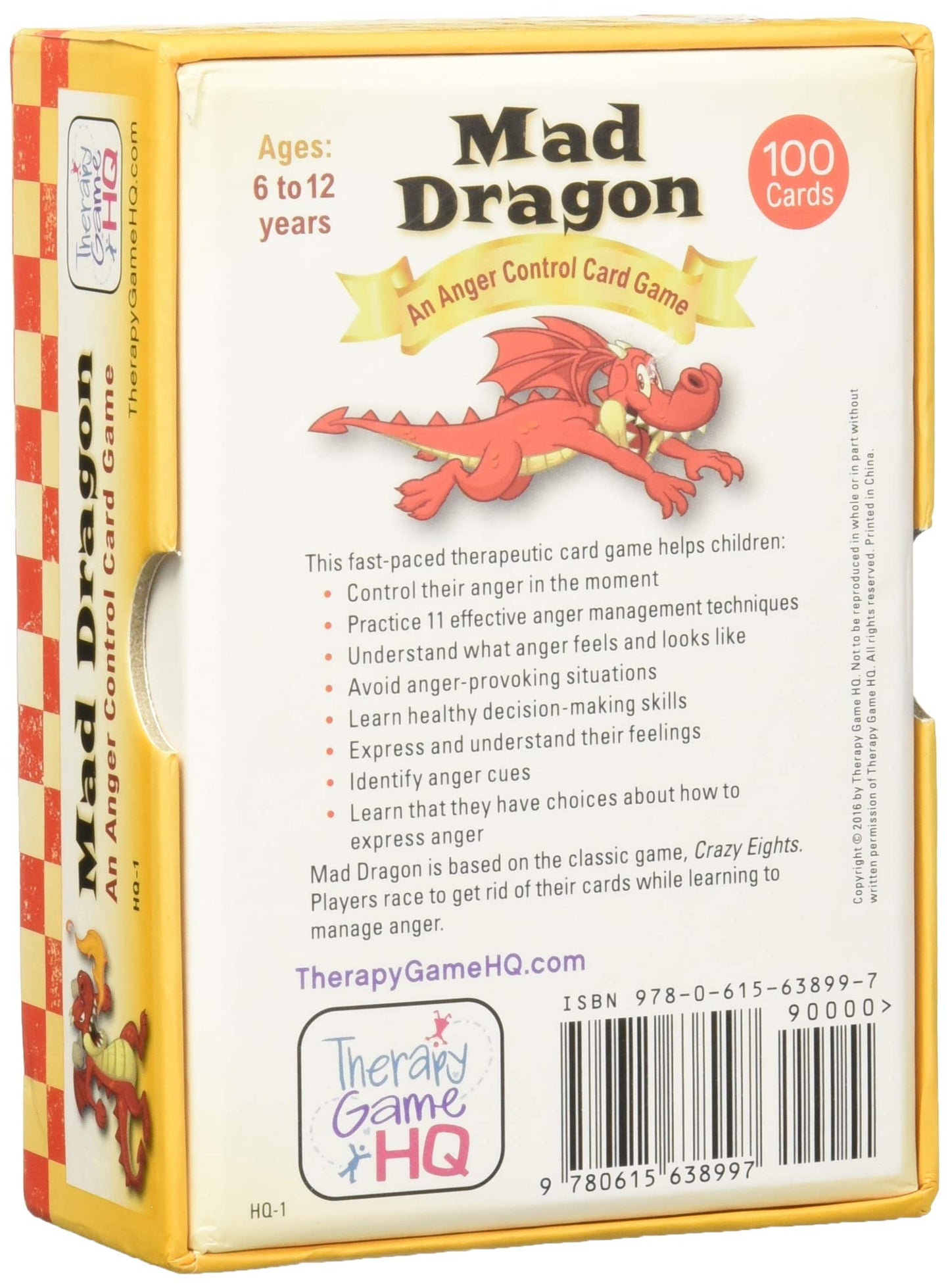 Sammons Preston Mad Dragon Anger Control Card Game - Multicolor Cardstock, Model HQ-1