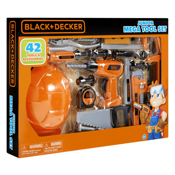 BLACK+DECKER Junior Kids Tool Set - Mega Tool Set with 42 Tools & Accessories! Role Play Tools for Toddlers Boys & Girls Ages 3