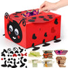 Pasimy DIY Valentines Card Boxes with 30 Insect Greeting Cards DIY Valentine Ladybug Mailbox Craft Kits Valentines Day Love Bug