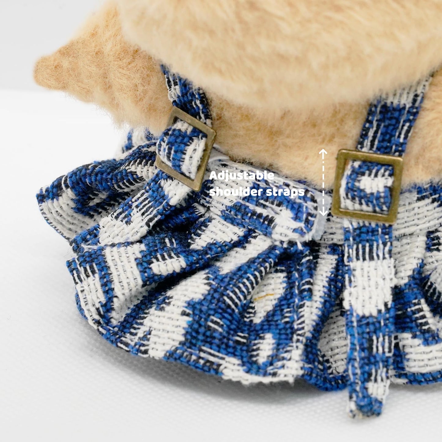 Doll Clothes for 17cm Dolls  enhanced Handmade Fashion Clothes 3 Piece Set Including a Weaving Hat  Clothes and Bow with High-End Dolls Accessories for Play & Display - Pure Blue (No Doll No Logo)