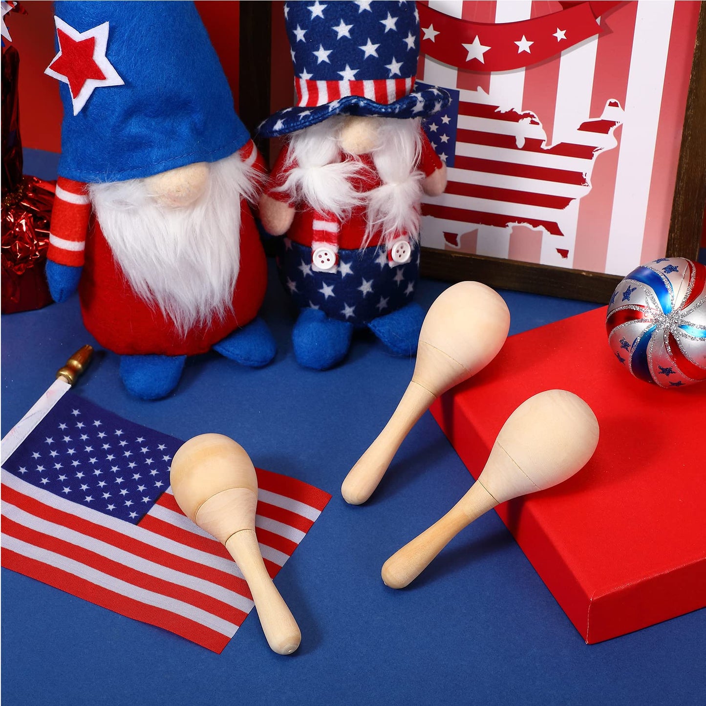 36 Pack Diy Wood Maracas Mini Wooden Party Favors Unfinished Hand Painted Craft Toys Shakers For Kids Painting Birthday Baby Sho