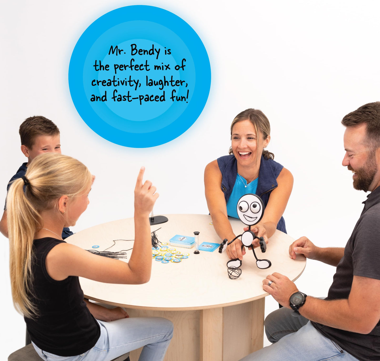 Fat Brain Toys Mr. Bendy Party Game - Craft, Bend & Guess! One Size, Black, Plastic, Model FA408-1