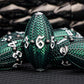 Aruohha Dnd Metal Dice Black Green Dragon Egg Dice With Metal Box, Role Playing Game Rpg Polyhedral D And D Dice Set D20 D12 D10