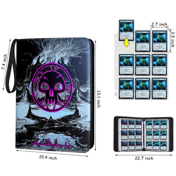 MTGPRO 9 Pocket Card Binder  720 Double Sided Pocket Trading Card Binder  enhanced PU Card Collector Album Card Folder for MTG/YGO/PTCG/Game Cards(Purple)