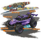 LARVEY 2WD 1:16 Scale Purple RC Car, 20 Km/h Speed, LED Lights, Rubber Tires, Amethyst Viper Color for Girls, Boys, and Adults