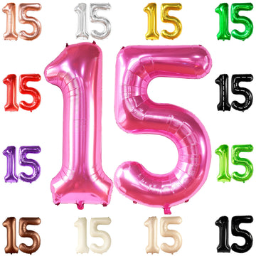 Katchon, Hot Pink 15 Balloons Number - 40 Inch | Pink 15 Birthday Balloons, Pink 15Th Birthday Decorations For Girls | Quinceanera Decorations | 15 Year Old Balloon, 15 Birthday Decorations For Girls
