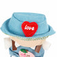 3-Piece Doll Clothes for 17cm Doll - Stylish Fisherman Hat Set  Kawaii Doll Outfits with Accessories for Collectors or Display - Blue Peach (No Doll)