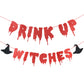 Red Glitter Drink Up Witches Banner, Halloween Witch Banner Witches Halloween Party Banner For Witch Party Decorations Halloween Haunted Mansion Party Decorations