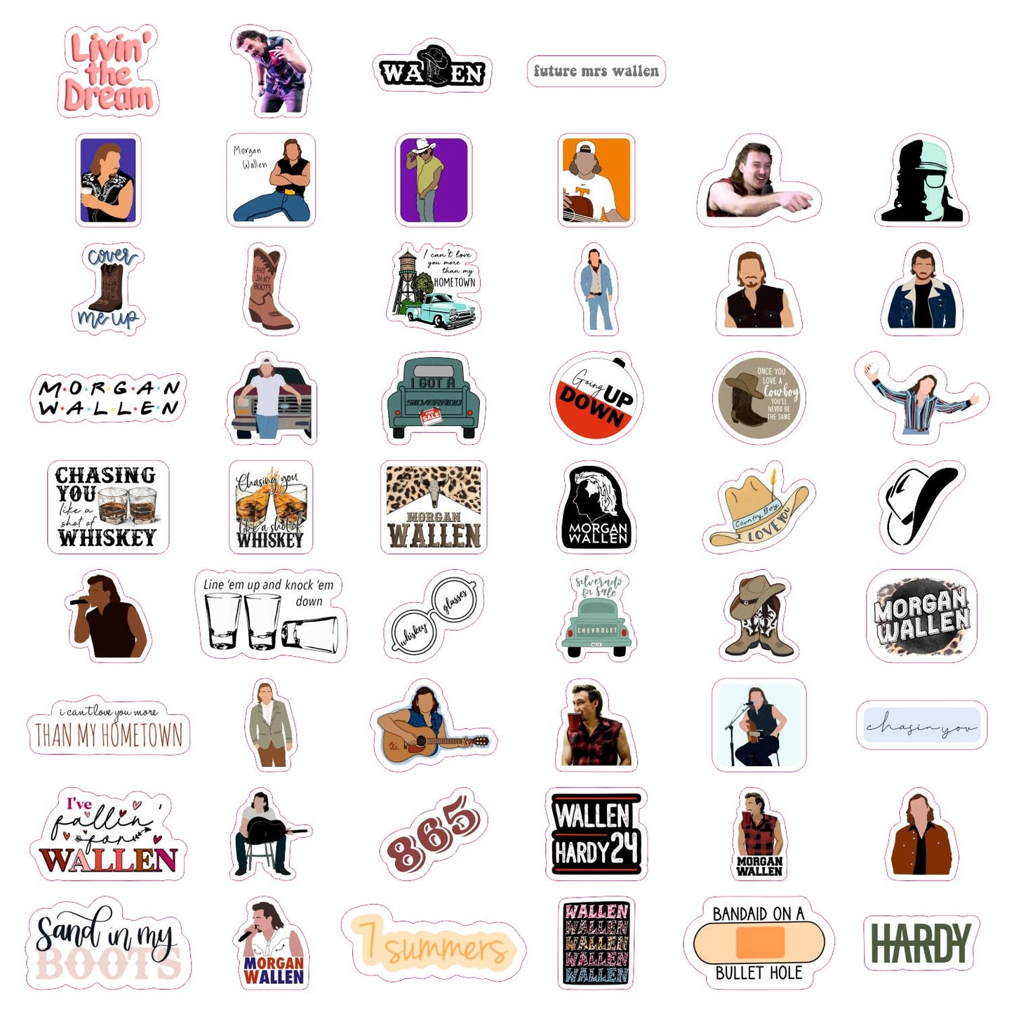 100Pcs Country Singer Stickers - Country Music Merch, Country Singer Merchandise - Waterproof Music Stickers For Phone Cases And