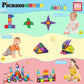 Picassotiles 353Pcsmagnetic Brick Tile And Magnetic Tile Combo Set, Action Figures Included, Building Blocks Stem Toys, Educatio