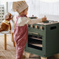 Robotime Wooden Toy Oven Play Kitchen Set, Kids Kitchen Playset With Play Food, Pretend Play Oven Wooden Toy Kitchen Set For Tod