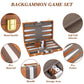 Buweeo Backgammon Set, 15 Inch Portable Board Game With Pu Leather Case For Adults, Brown Backgammon Travel Set