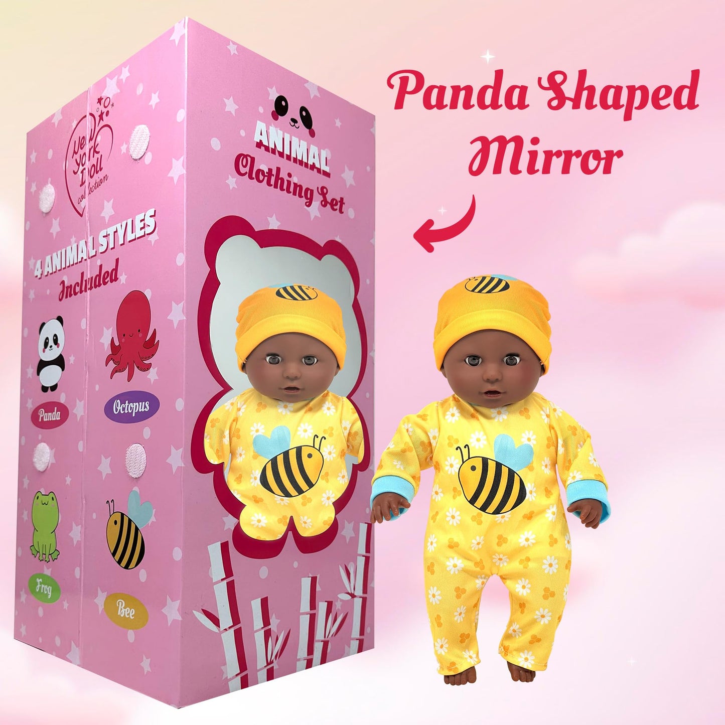 Soft Body Baby Doll With Accessories & 4 Sets Of Animal Outfits, Realistic Baby Doll With Clothes & Toys, 14 Inch Baby Doll Play Set Wardrobe Closet, Baby Dolls For Girls, Gift For 3 4 5 Year Old