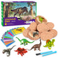 Toyk Dig Up Dinosaur Fossil Eggs - 12 Unique Eggs, Blue, Medium Size, Model 6788, STEM Archaeology Toy for Kids Ages 3-12