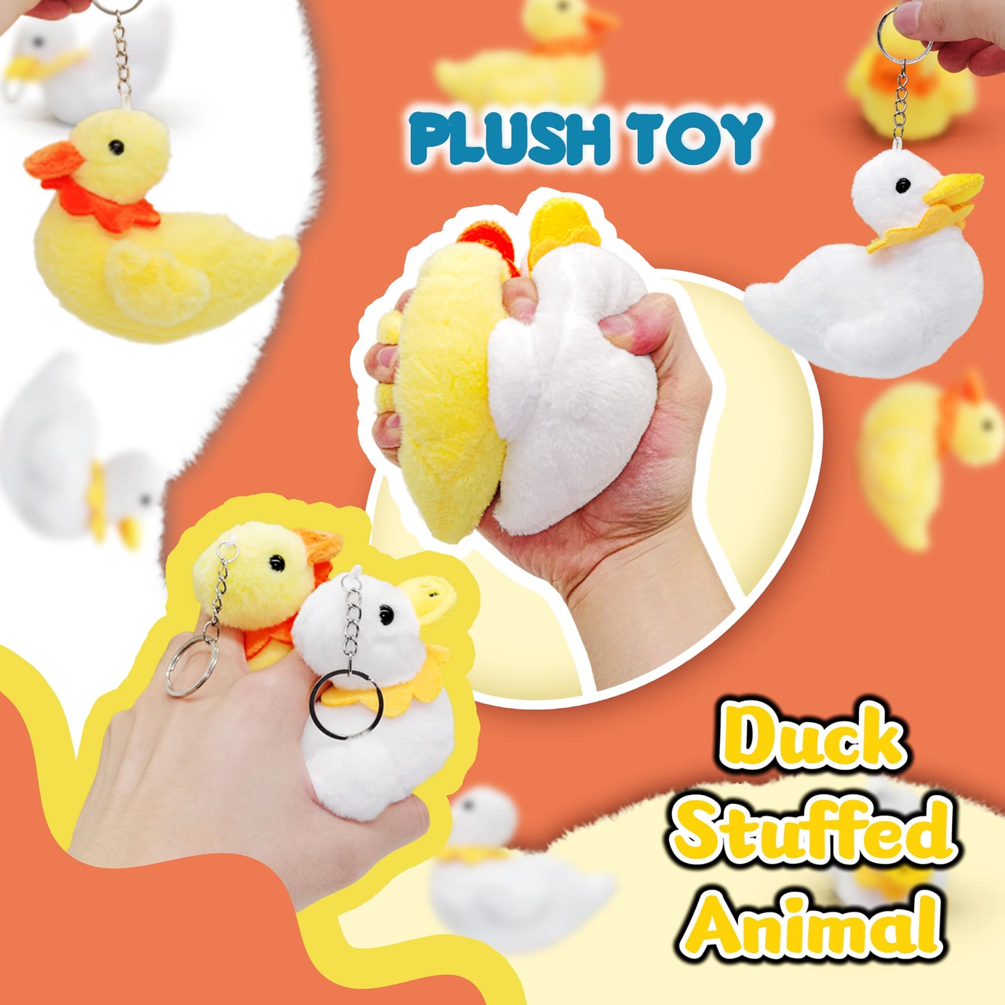 Jiaho 2 Pcs Duck Stuffed Animal Plush Toys, Kawaii Duck Plushies For Girls, Boys And Babies, Adorable Small Stuffed Animals Doll