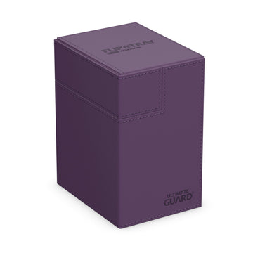 Ultimate Guard Flip'n'Tray 133+, Deck Case for 133 Double-Sleeved TCG Cards + Dice Tray, Purple, Independent Magnetic Closure &