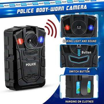 Deluxe All-In-One Police Accessories Role Play Set For Kids, Include Police Badge, Handcuffs, Belt. 8Pcs Cop Accessories, Hallow